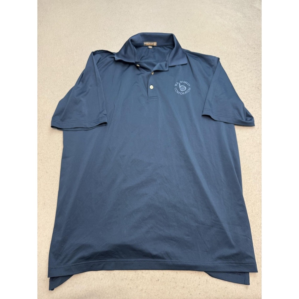 Peter Millar Polo Shirt Mens Large Blue Summer Comfort Golf WR Berkley Logo